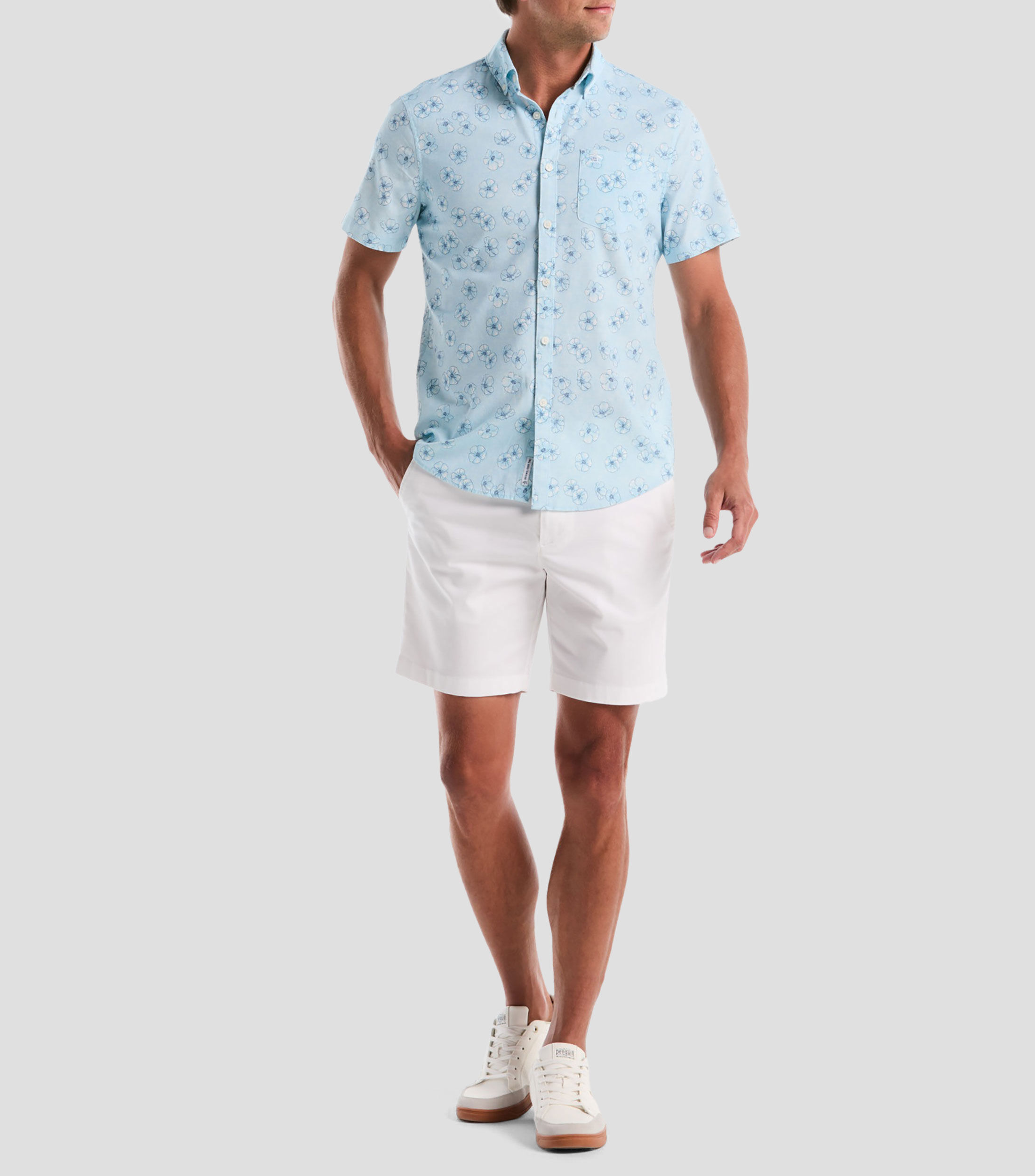 Camisa con estampado manga corta Hombre